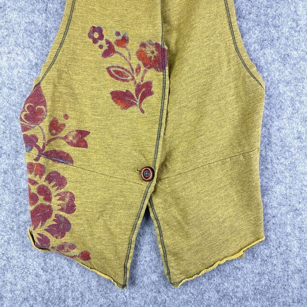 Scrapbook Originals Vest Top Womens M Gold Mustard Yellow Cutoff Sweatshirt Boho - Picture 5 of 11